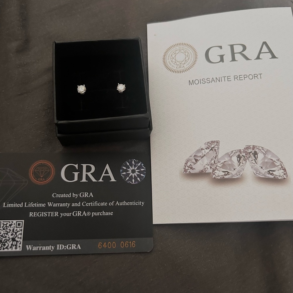 Silver Moissanite Stud Earrings
